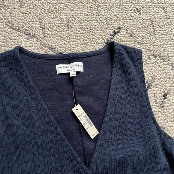 Madewell texture and Thread Navy Wrap Dress NWT - Picture 3 of 6